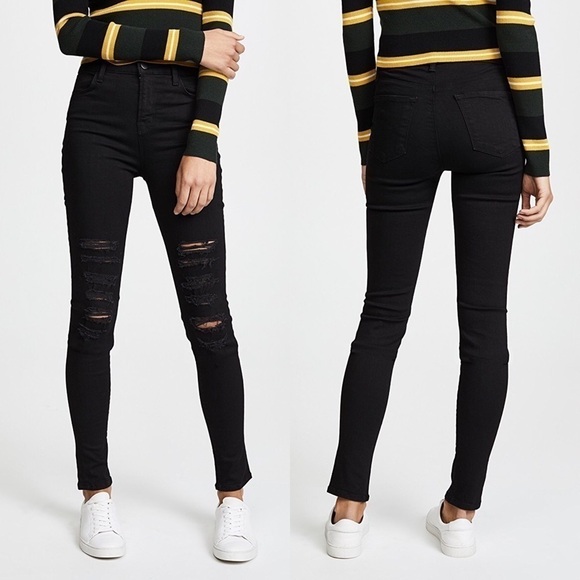 J Brand Maria High Rose Skinny Leg Black 31 - Picture 3 of 8